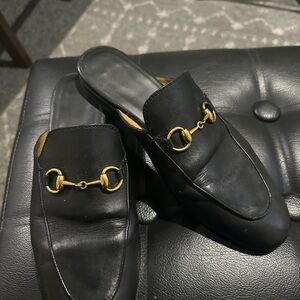 Black Gucci loafers.. used in good condition replaced bottom shoe sole